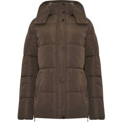 LTS Tall Women's Puffer Coat - Chocolate Brown