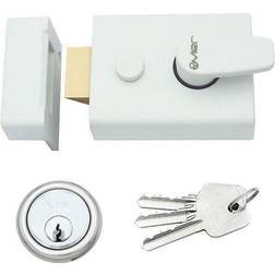 Afit White Nightlatch Front Door Lock Easy Grip