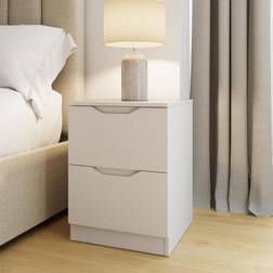 Fwstyle White Modern Nightstand 2 Drawer Bedside Table