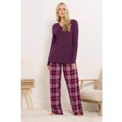 LTS Tall Cotton Check Pyjama Bottoms - Burgundy