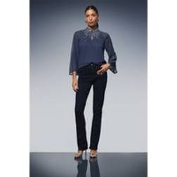 Wallis Occasion Ombre Embellished Blouse - Navy