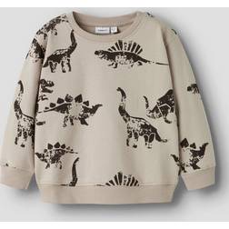 Name It Nmmnilaus Ls Nreg Sweat Str 92 - Lysebeige/Sort