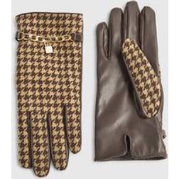 River Island Dogtooth Chain Detail Gloves - Brown