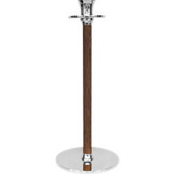 Hilke Collection Alto Basso Walnut/Nickel Plated Candle Holder