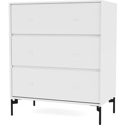 Montana Furniture Carry With Leg Snow/Black Chest of Drawer 69.6x82.2cm