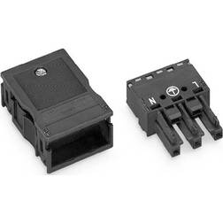 Wago Winsta Socket with strain relief housing 3-pole black