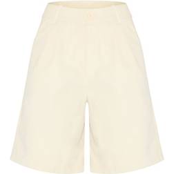 PrettyLittleThing Peachskin Longline Shorts - Lemon