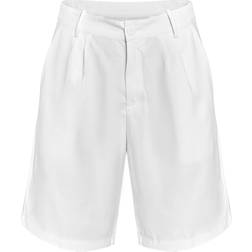 PrettyLittleThing Peachskin Longline Shorts - White
