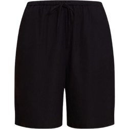 PrettyLittleThing Linen Blend Longline Shorts - Black