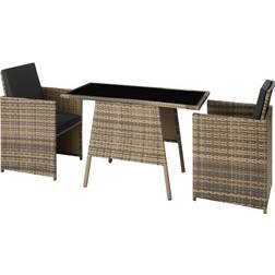 tectake Lausanne - Nature Bistro Set, 1 Table incl. 2 Chairs