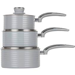 Swan Retro Grey Cookware Set with lid 3 Parts