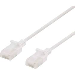 Deltaco Slim Cat6a U/UTP LSZH RJ45 - RJ45 M-M White 0.5m