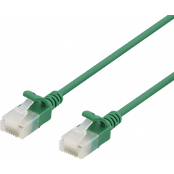 Deltaco U UTP Cat6a Patchkabel Slim 3.5mm Green 0.5m