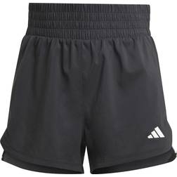 adidas Pacer Training 3-Stripes Woven High-Rise shorts Black White 3"