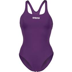 Arena Womens Solid Team Swim Pro Swimsuit - Plum/White