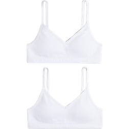H&M Padded Crop Tops 2-pack - White (1302428001)