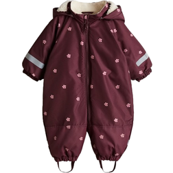 H&M Baby Vattenavvisande Overall - Plommonlila/Blommig