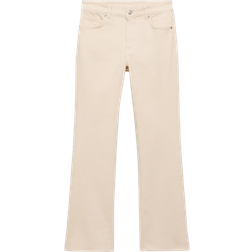 Mango Sienna Flared Cropped Jeans - Beige