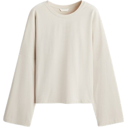 H&M Long Sleeved Cotton Top - Light Dusty Beige