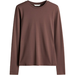 H&M Long Sleeved Microfiber Top - Dark Taupe