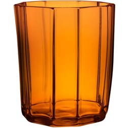 Orrefors Reed Amber Candle Holder 8.5cm