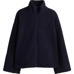 H&M Half-Zip Teddy Fleece Jacket - Navy Blue