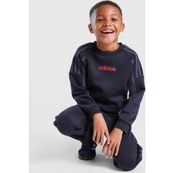 adidas Colour Block Linear Crew Tracksuit Children - Blue