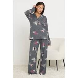 PixieGirl Petite Cocktail Soft Touch Pyjama Set - Grey