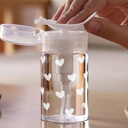 Shein Cute White Heart Pattern Clear Pet Refillable Travel Bottle