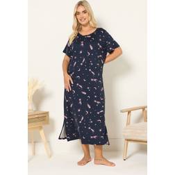 Yours Star Soft Touch Placket Nightdress - Dark Navy