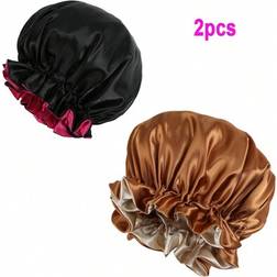 Shein Elegant Breathable Satin Night Cap 2pcs