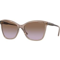 Vogue Eyewear Gennemsigtige Karamel Solbriller Med Lilla Linser - Beige