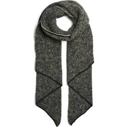 Pieces Pyron Long Scarf - Black/White Cap Grey
