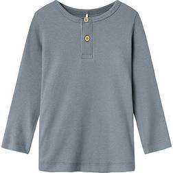 Name It Rib Button Long Sleeved Top - Tradewinds (13198045)