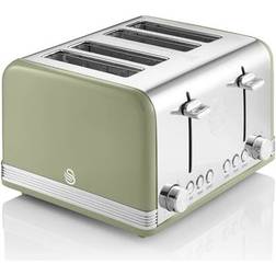 Swan 4 Slice Retro Toaster Green