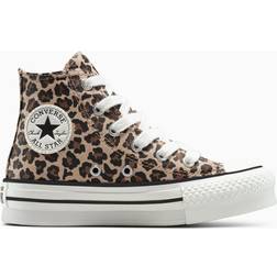 Converse Little Kid's Chuck Taylor All Star EVA Lift Platform Leopard - Warm Quarry/Vintage White