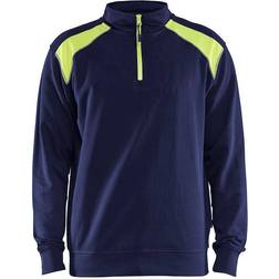 Blåkläder Half Zip 2-Tone Sweatshirt Navy Blue/Hi-Vis Yellow