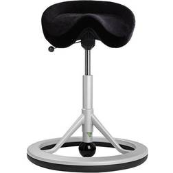 Backapp 2.0 Smart Alcantara Black Ball/Gray/Silver Gray Saddle Chair 81cm