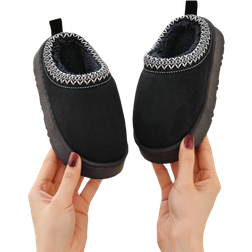 Shein Kids Autumn Winter Anti-Slip Warm Plush Slippers Black