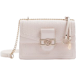 River Island Patent Panelled Shoulder Bag - Cream