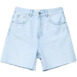 Stradivarius D93 Longline Denimshorts - Lyseblå