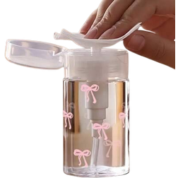 Shein Bow Tie Pattern Clear Pet Refillable Travel Bottle