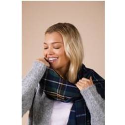 SVNX Tartan Print Scarf - Navy