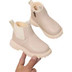 Shein Fashionable Thickened Warm Unisex Kids Casual Boots Beige