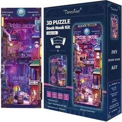 Tonecheer 3D Wooden Puzzle DIY Book Nook Kit Cyber City
