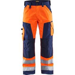 Blåkläder 1566 Hi-Vis Trousers - Orange/Navy Blue