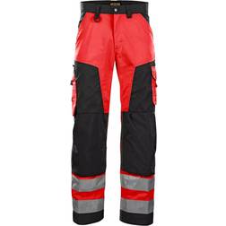 Blåkläder 1566 Hi-Vis Trousers - Red/Black