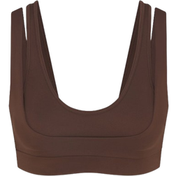 SKIMS x Nike Matte Double Strap Scoop Bra - Dark Sepia