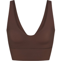 SKIMS x Nike Matte V Neck Bra Top - Dark Sepia