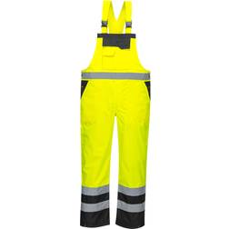 Portwest S488 Hi-Vis Breathable Contrast Rain Bib & Brace - Yellow/Black